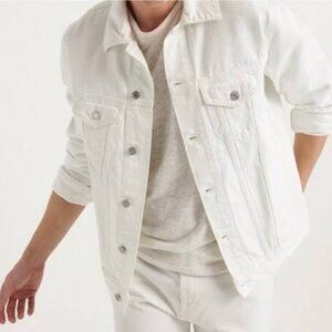 Lucky Brand Mens Size Large White Denim Industrial Jacket Casual Western